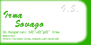 irma sovago business card